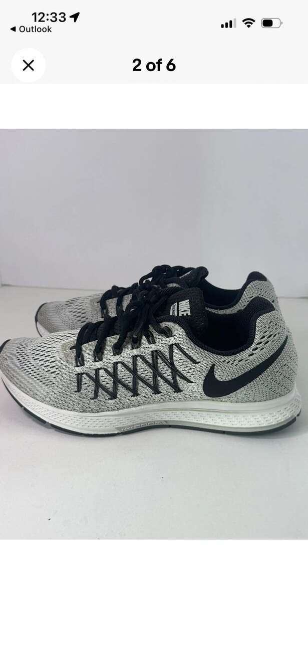 Nike Zoom Pegasus 32 Wolf Gray Black Running Shoes 749344-002 Men's Size 8.5